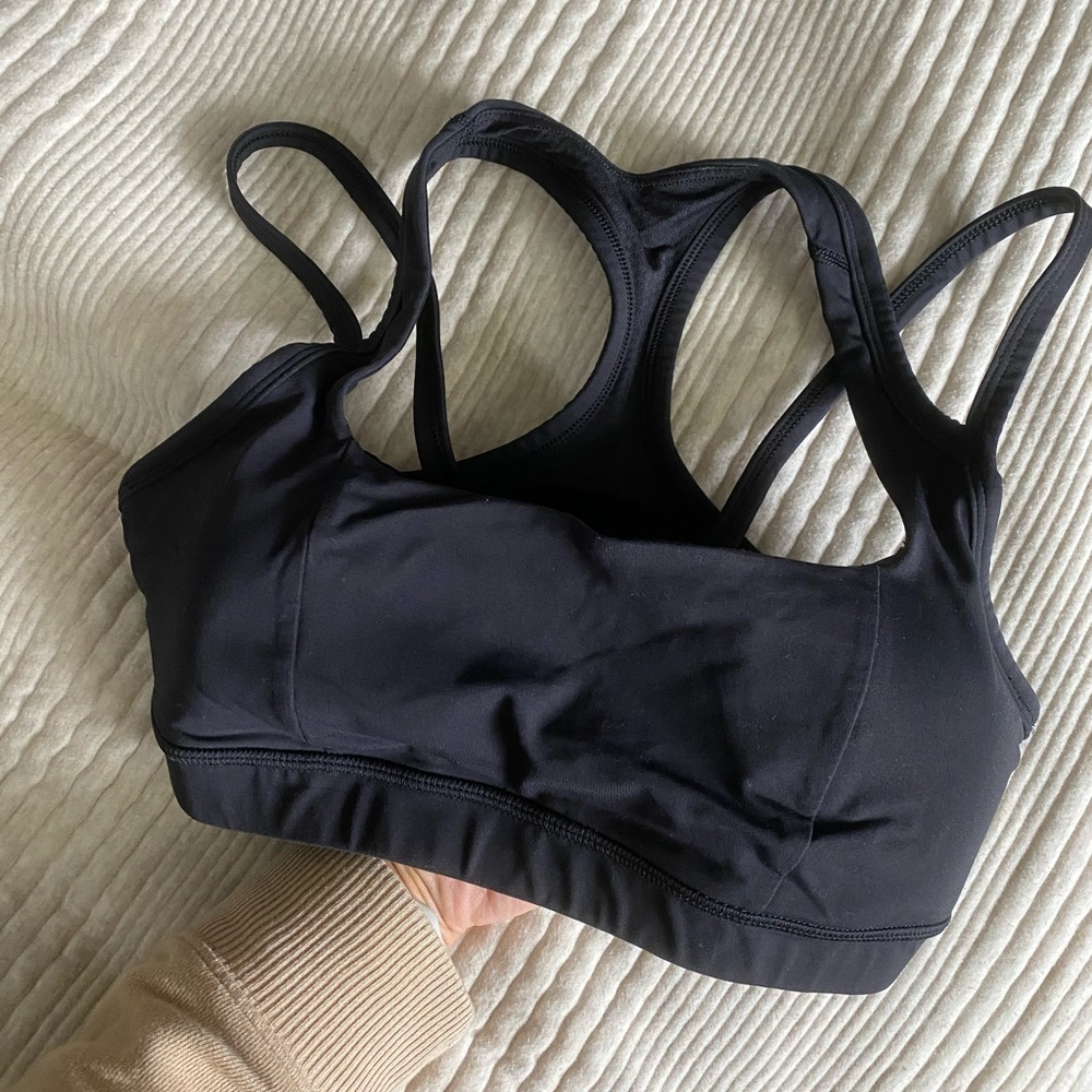 Black Lululemon Sports Bra with Strap Detail